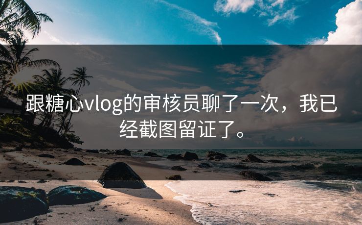跟糖心vlog的审核员聊了一次，我已经截图留证了。