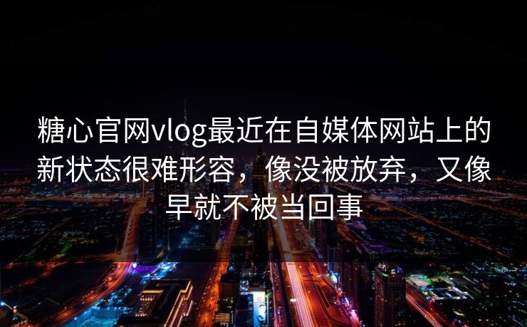 糖心官网vlog最近在自媒体网站上的新状态很难形容，像没被放弃，又像早就不被当回事