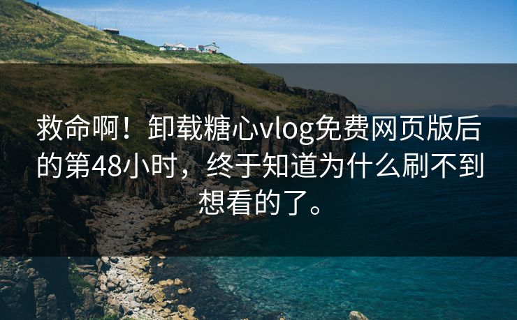 救命啊！卸载糖心vlog免费网页版后的第48小时，终于知道为什么刷不到想看的了。
